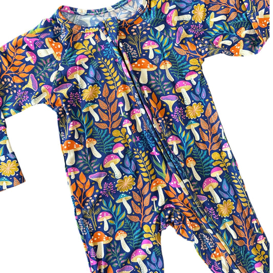 Botanical Mushroom Bamboo Zipper Sleeper