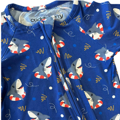 Shark Floaties Blue- Zipper Sleeper
