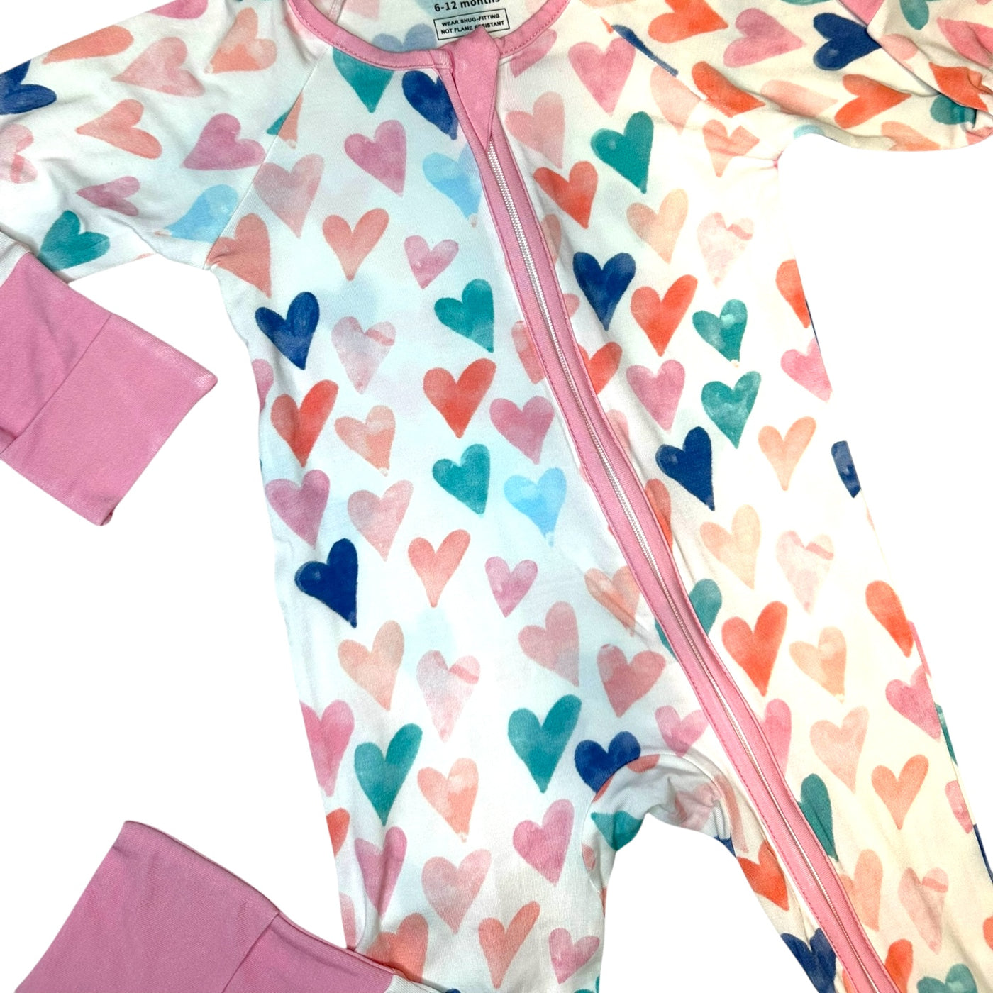 Watercolor Hearts- Zipper Sleeper