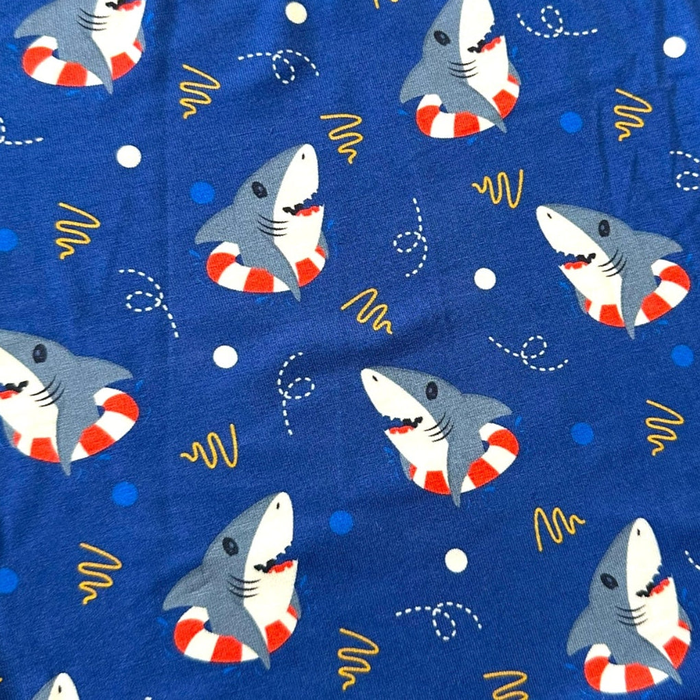 Shark Floaties Blue- Short Sleeve Two-Piece PJ's