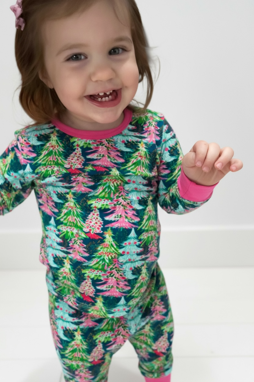 Merry Trees Long Sleeve Two-Piece PJ's