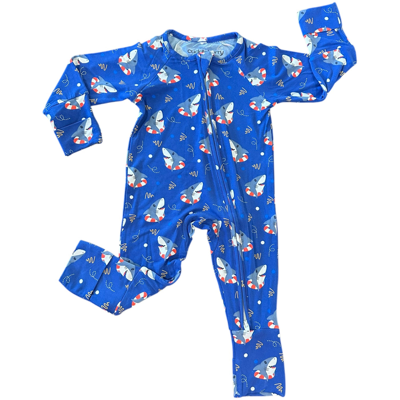 Shark Floaties Blue- Zipper Sleeper