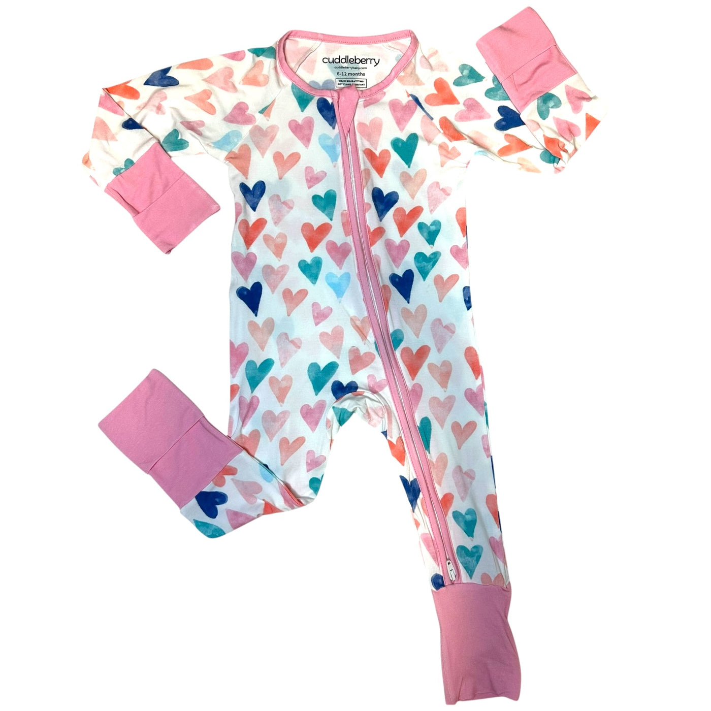 Watercolor Hearts- Zipper Sleeper