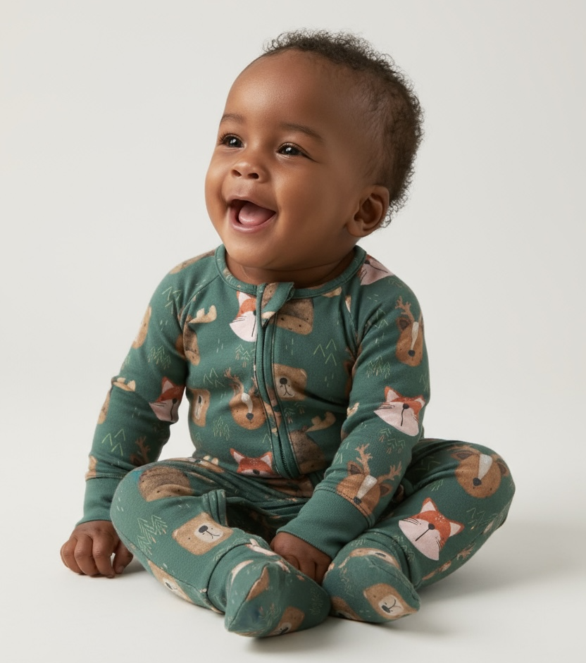 Forest Friends Bamboo Zipper Sleeper