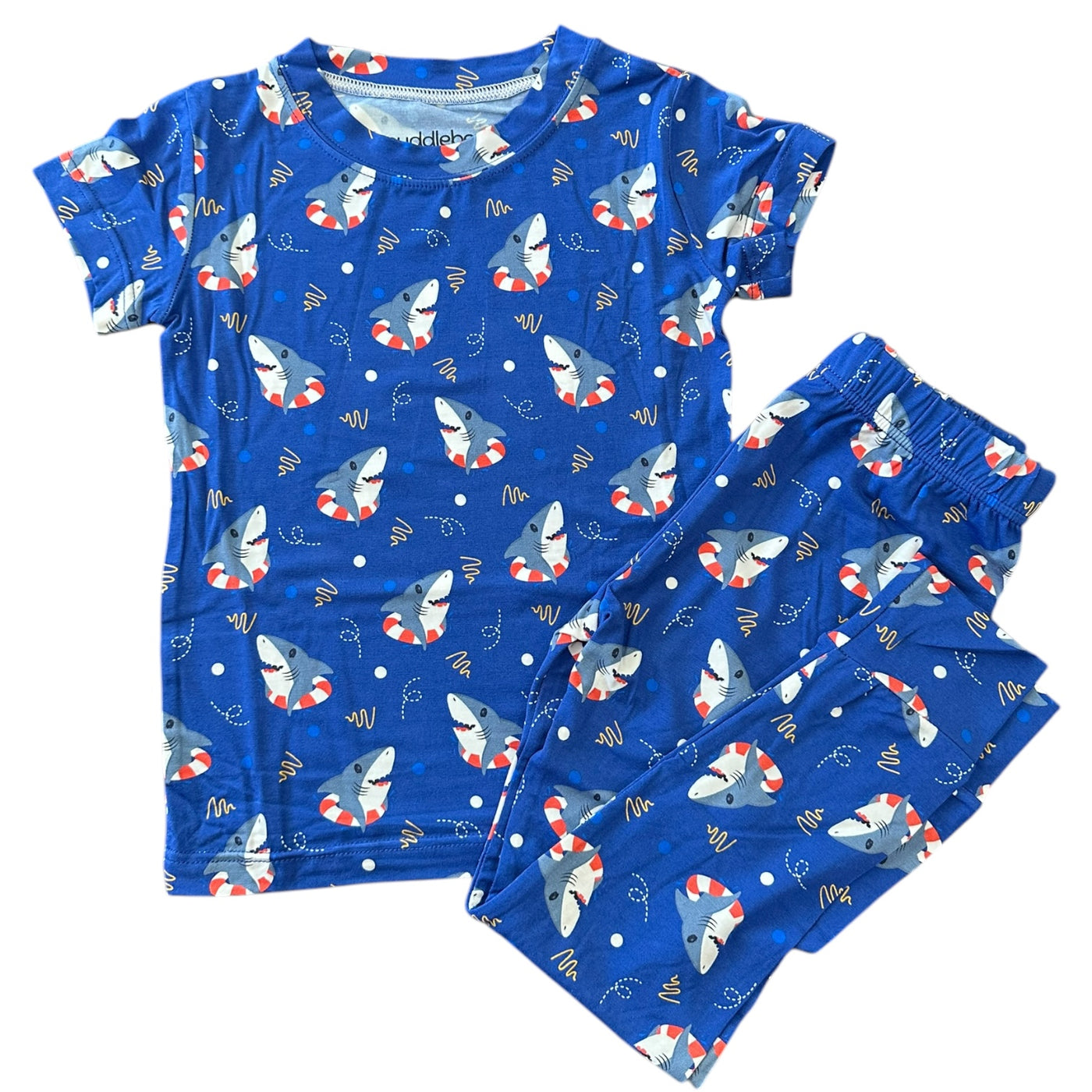 Shark Floaties Blue- Short Sleeve Two-Piece PJ's