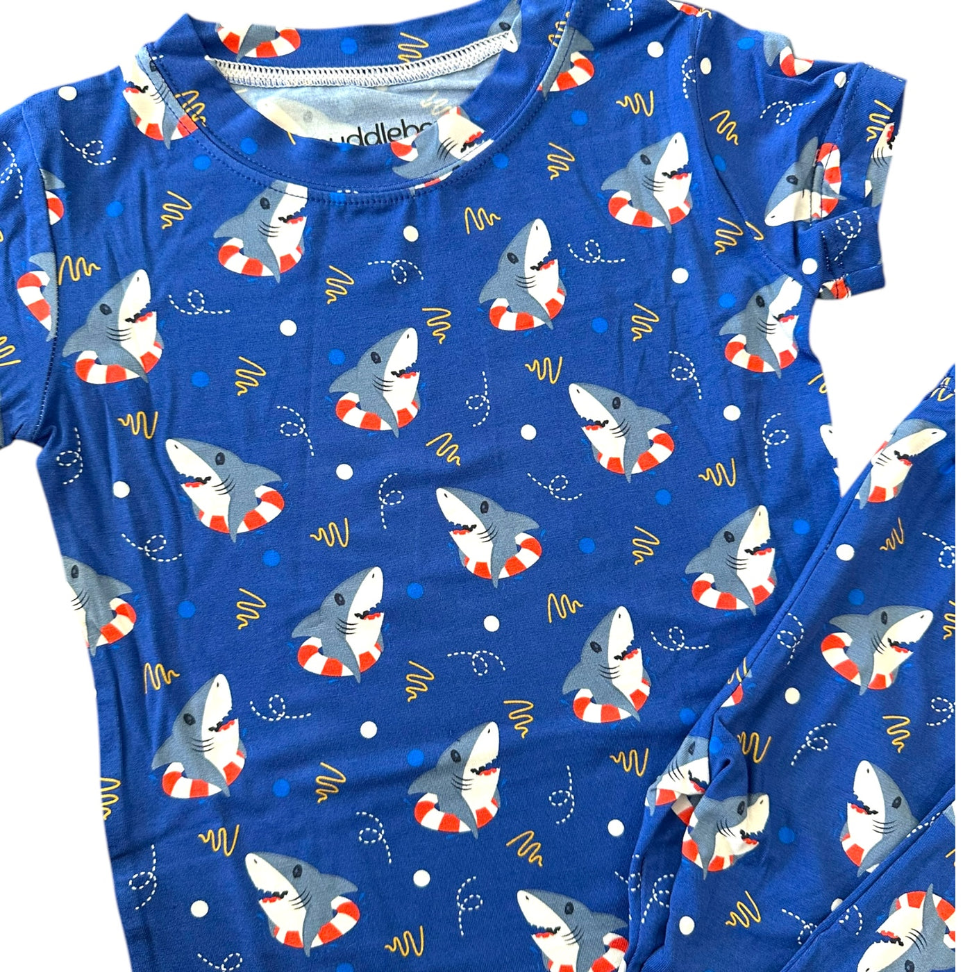 Shark Floaties Blue- Short Sleeve Two-Piece PJ's