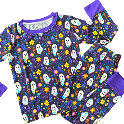Ghost Floral Long Sleeve Two-Piece PJ's