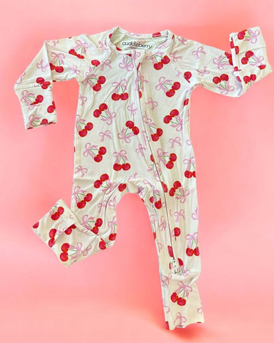 Cherry Coquette Bamboo Zipper Sleeper