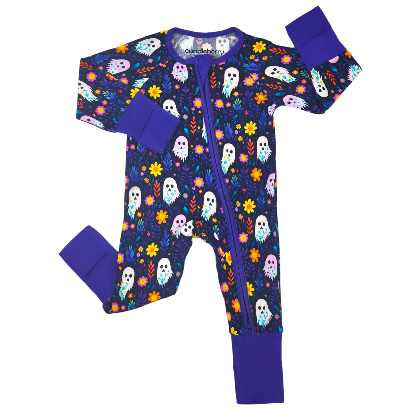 Ghost Floral Bamboo Zipper Sleeper