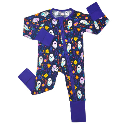 Ghost Floral Bamboo Zipper Sleeper