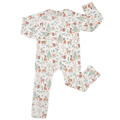Woodland Christmas Bamboo Zipper Sleeper