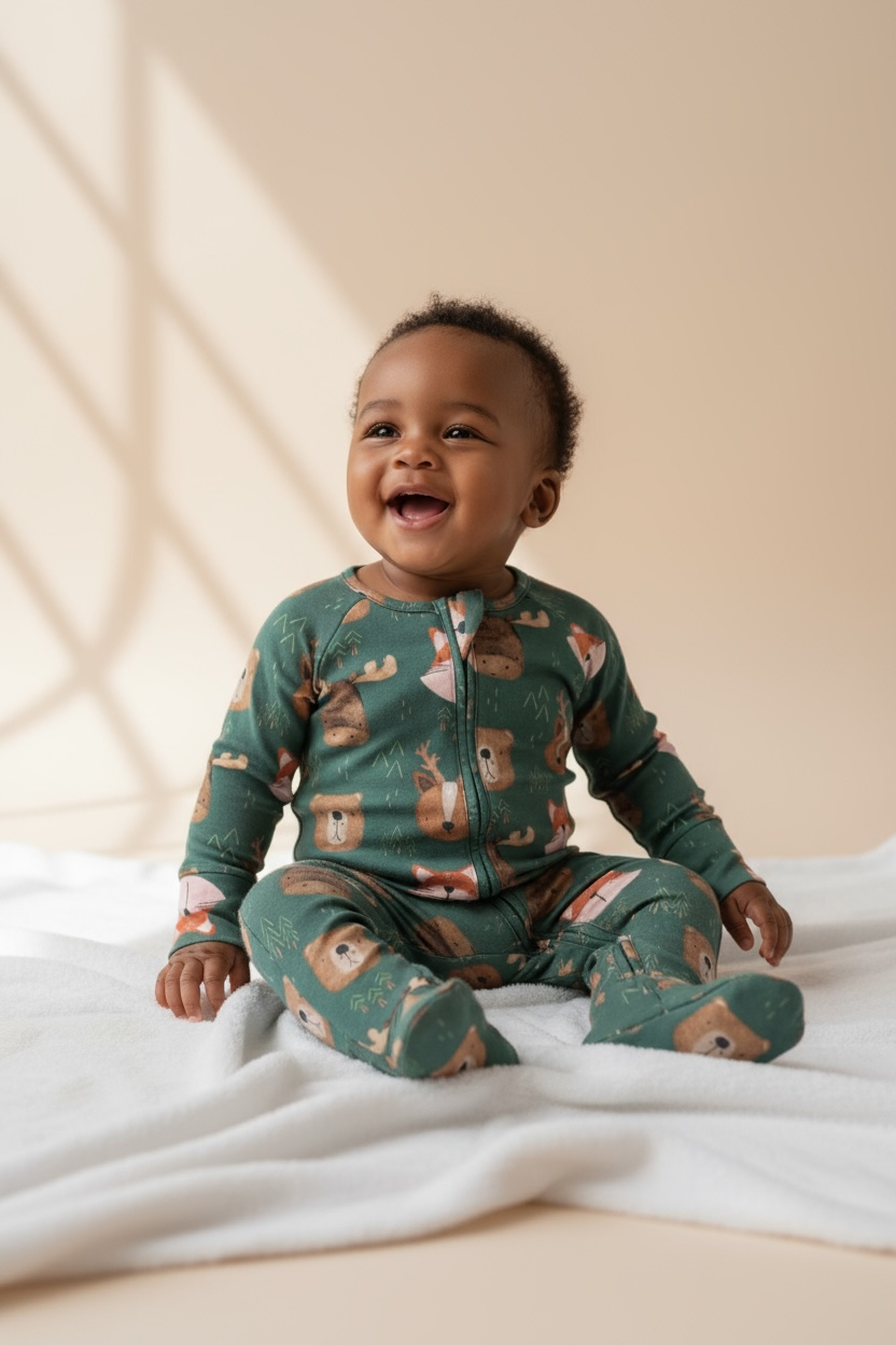 Forest Friends Bamboo Zipper Sleeper