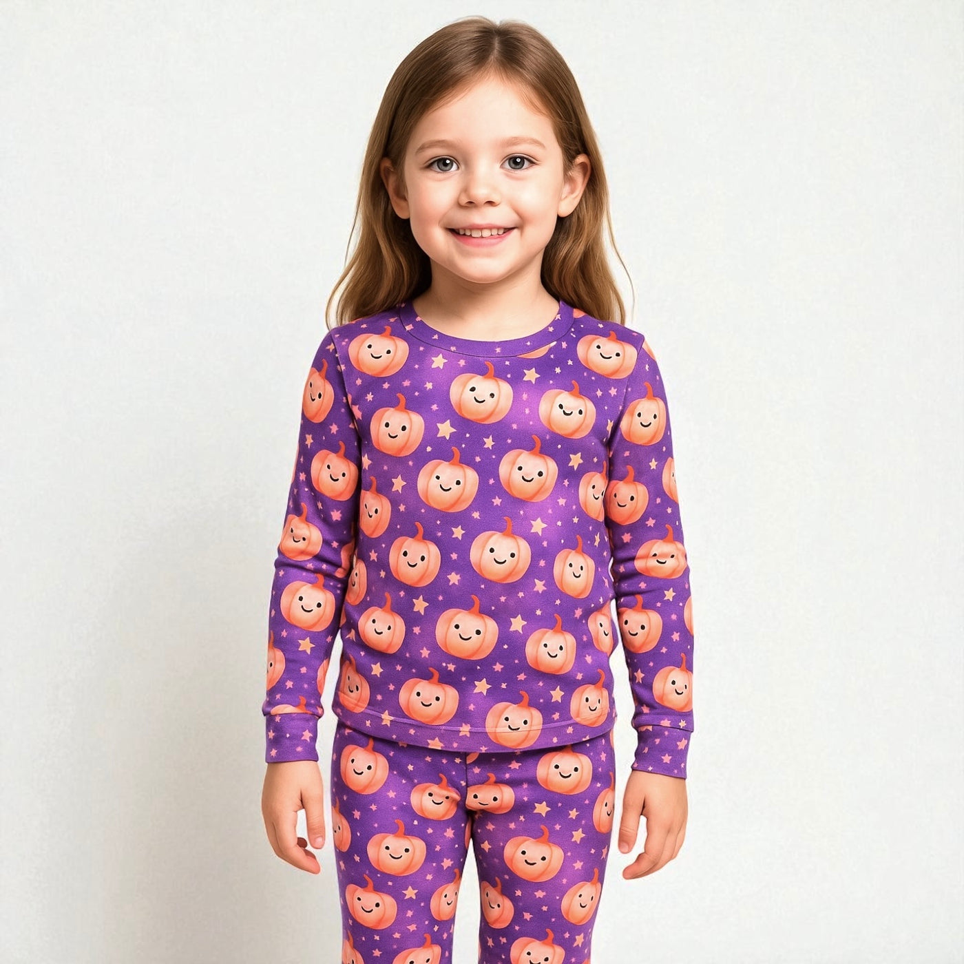 Pumpkin Stardust Long Sleeve Two-Piece PJ's