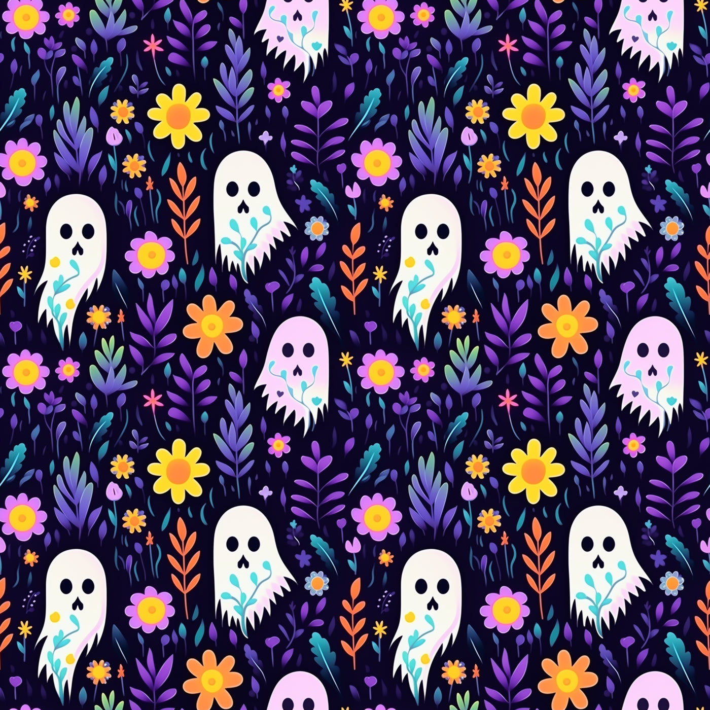 Ghost Floral Long Sleeve Two-Piece PJ's
