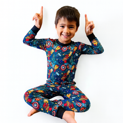Superhero Long Sleeve Two-Piece PJ's