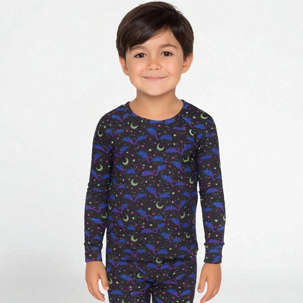 Cosmic Bats Long Sleeve Two-Piece PJ's