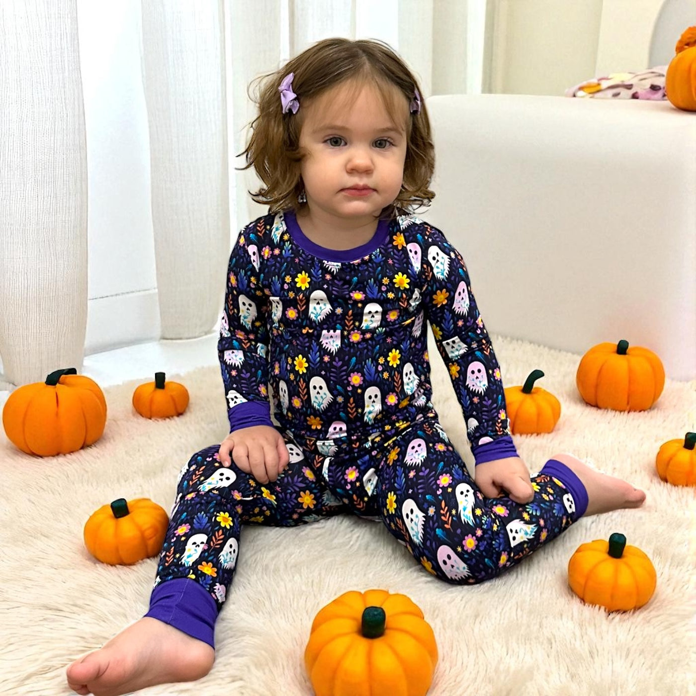 Ghost Floral Long Sleeve Two-Piece PJ's