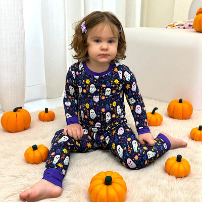 Ghost Floral Long Sleeve Two-Piece PJ's