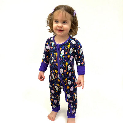 Ghost Floral Bamboo Zipper Sleeper