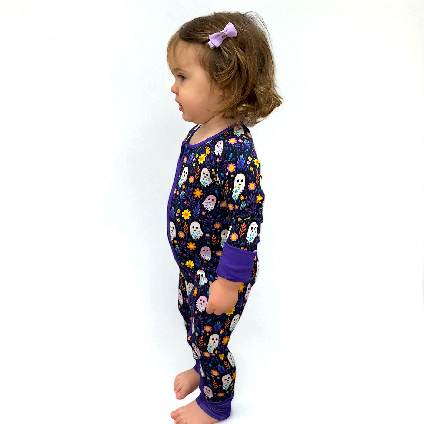 Ghost Floral Bamboo Zipper Sleeper