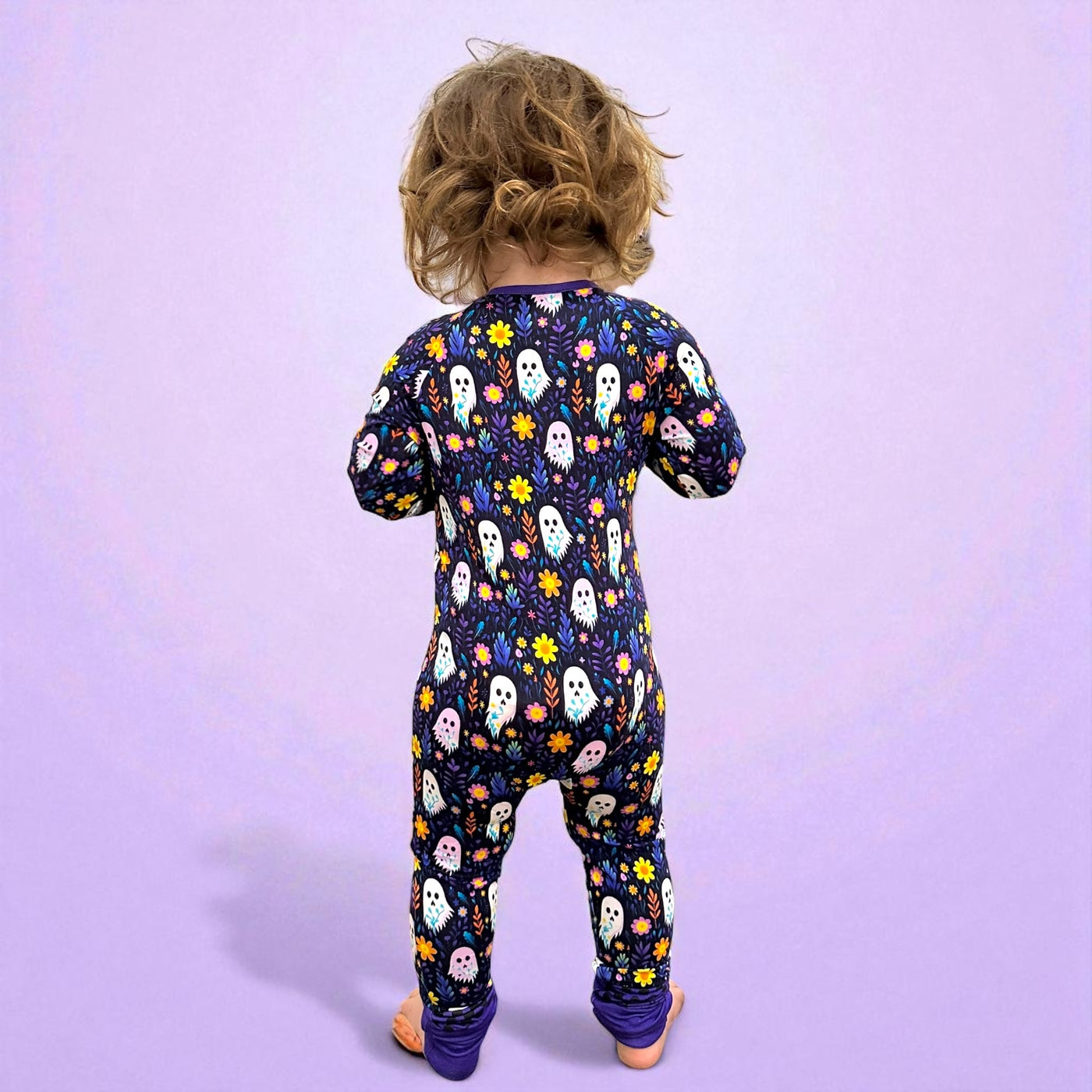 Ghost Floral Bamboo Zipper Sleeper