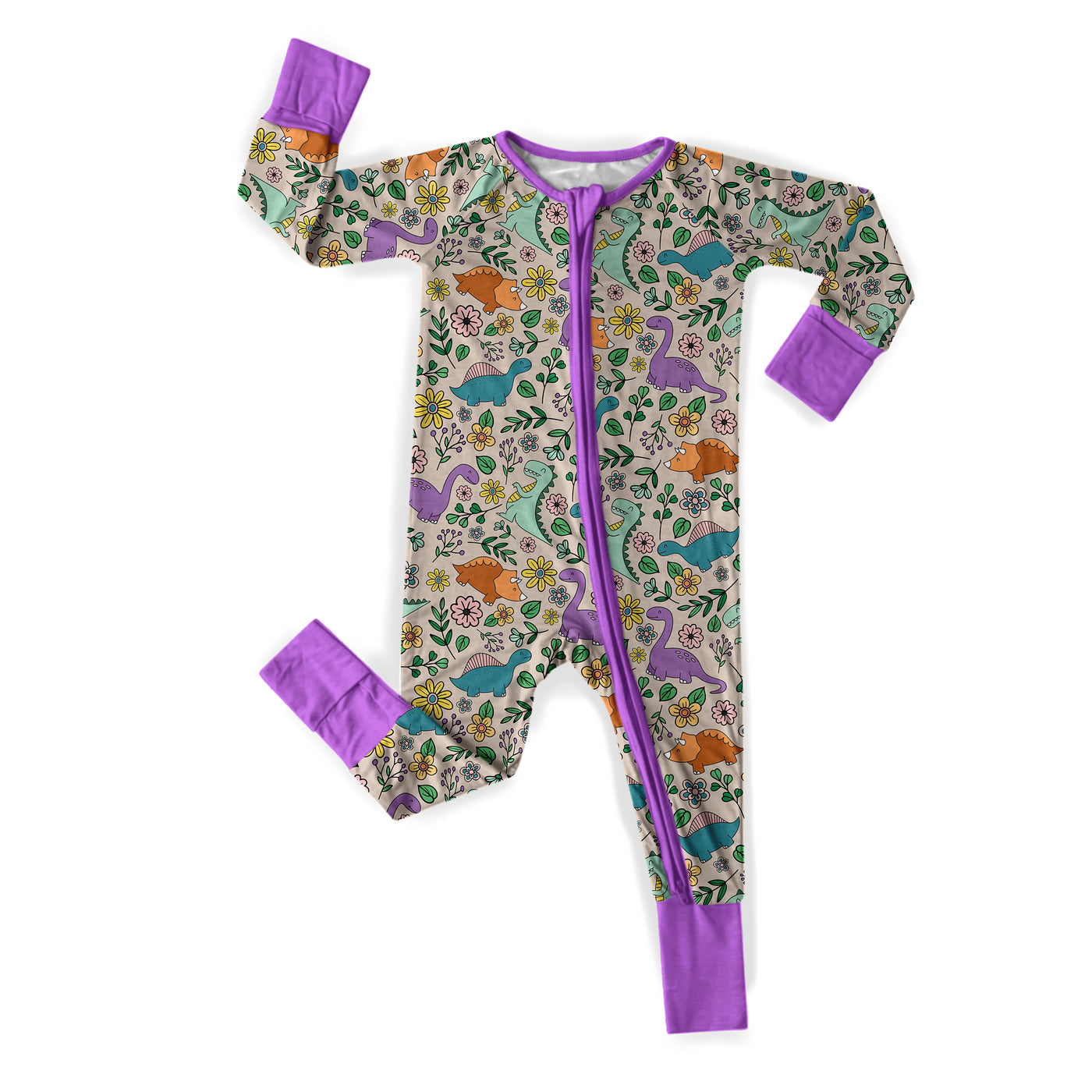 Dino Floral- Zipper Sleeper **SHIPS EARLY DECEMBER**